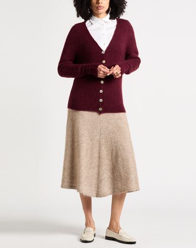 Woman Cardigan Burgundy Size L Acetate, Polyamide, Mohair wool, Wool, Elastane