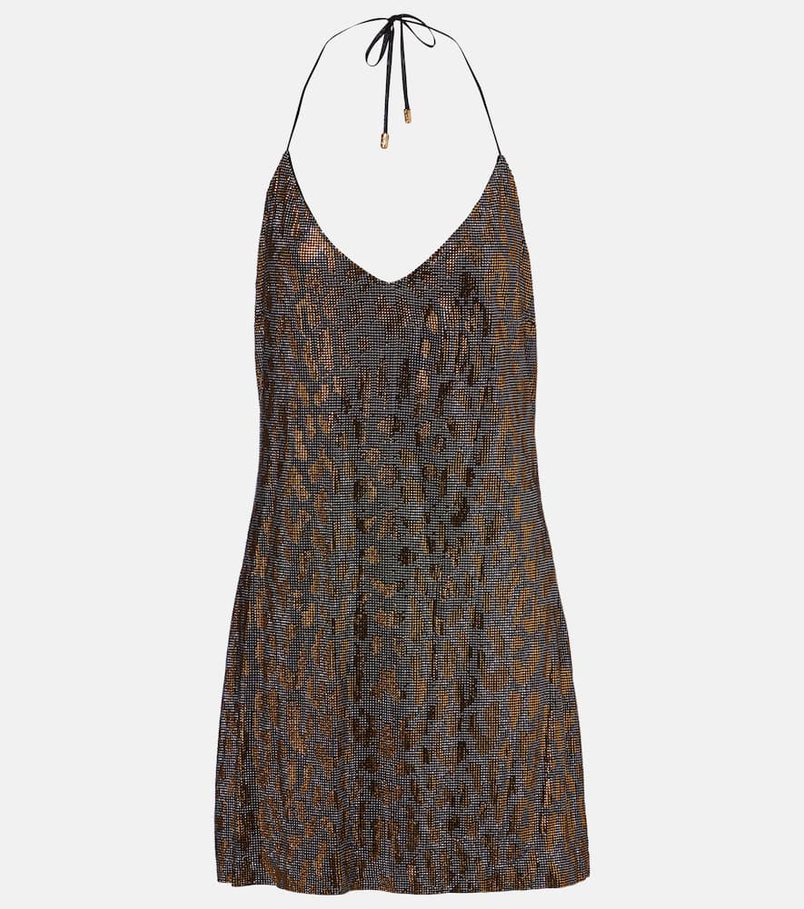 Beaded halterneck slip dress