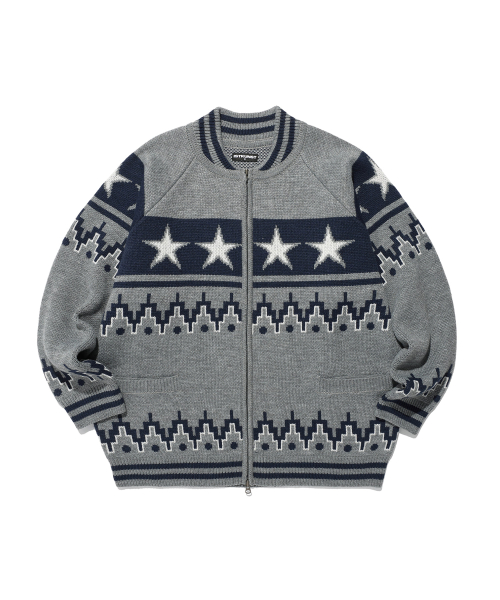 STAR COWICHAN KNIT CARDIGAN_GREY