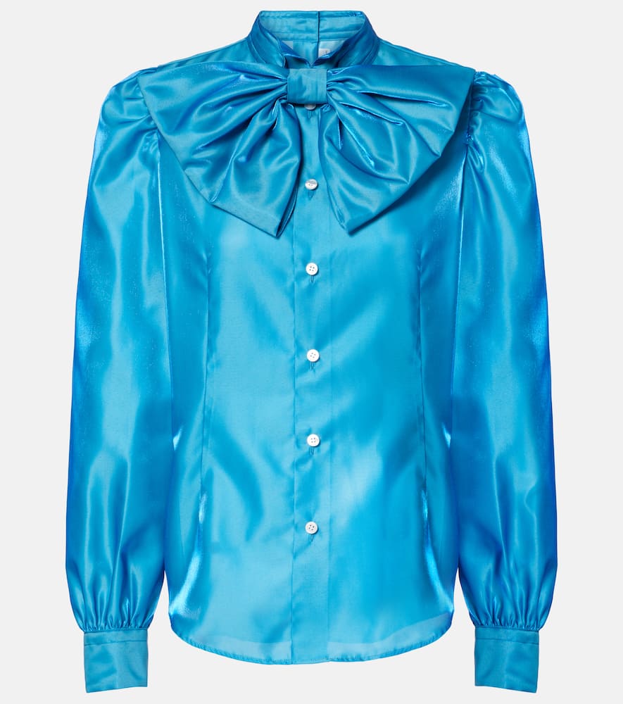 Bow-detail satin blouse