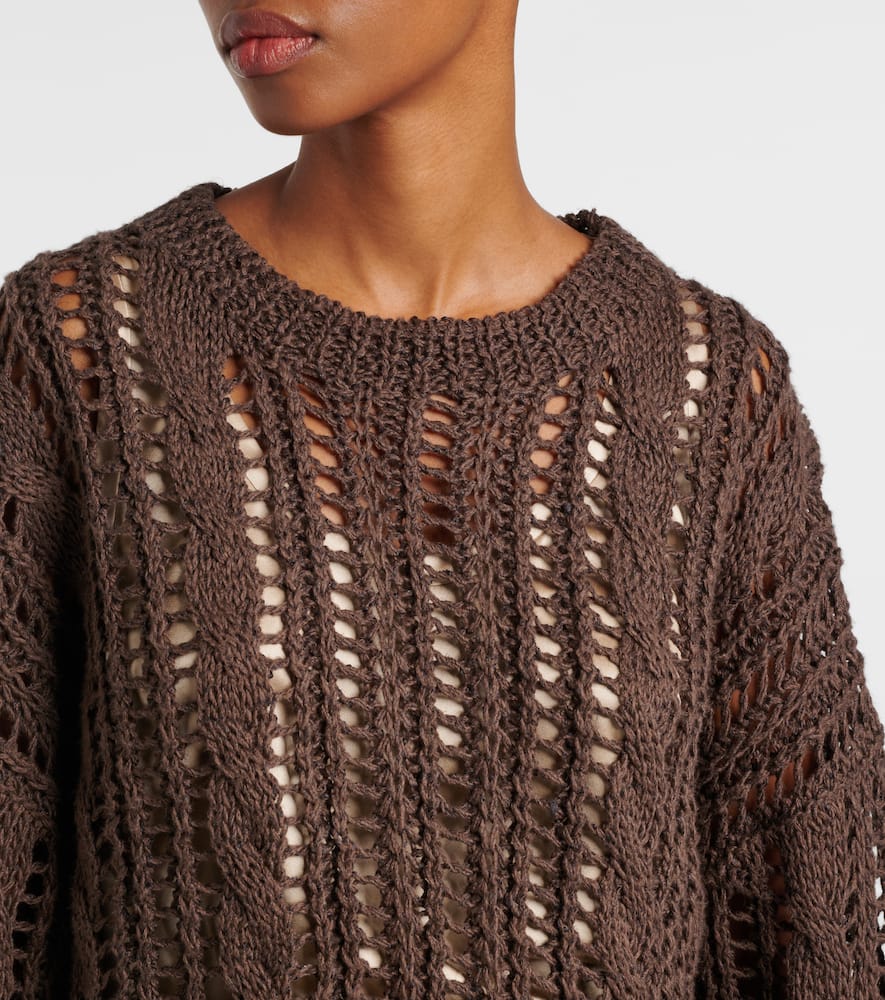 Jute and cotton-blend sweater