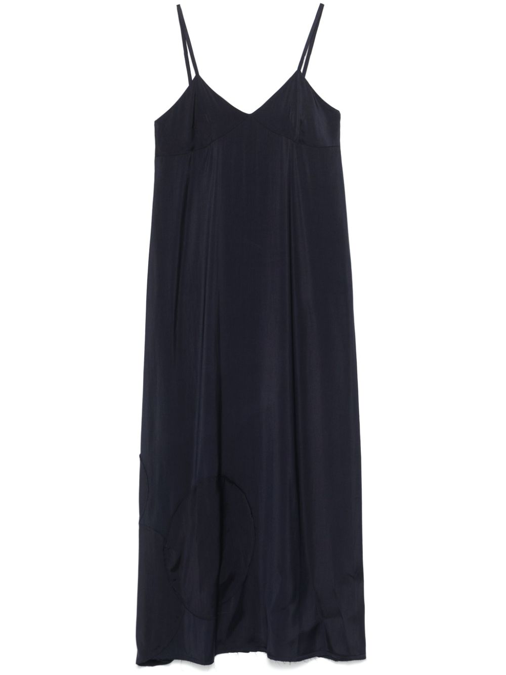 Patch-detail midi dress - Blue