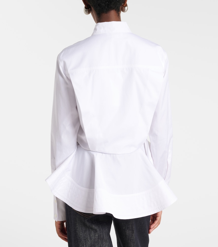 Peplum cotton poplin shirt