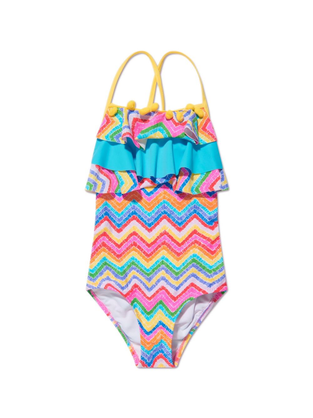 Julie zigzag-pattern swimsuit - Blue