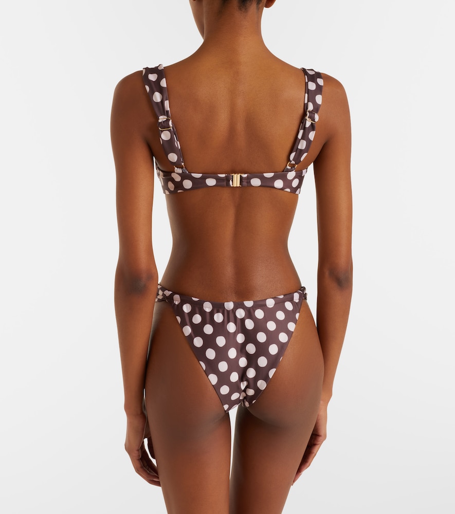 Andez gathered polka-dot bikini bottoms