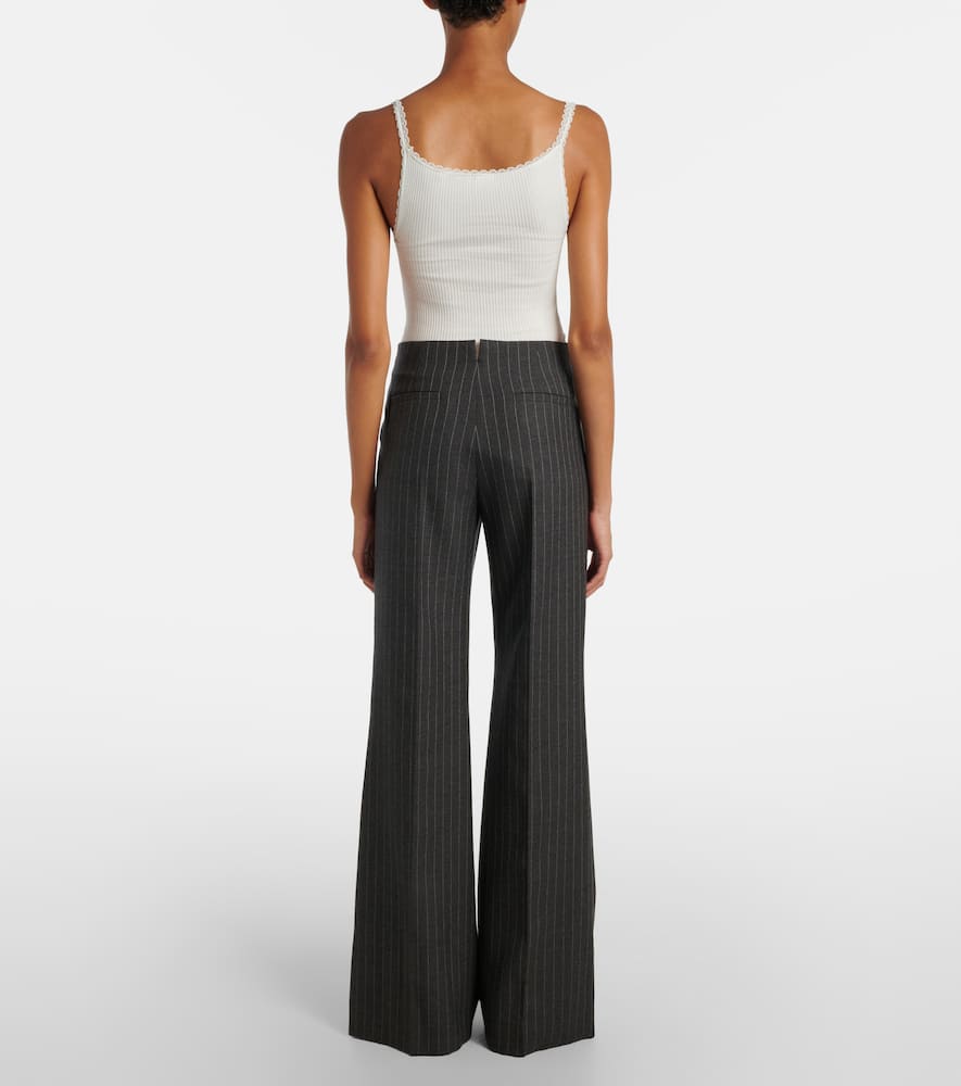 Chloé Pinstriped virgin wool wide-leg pants