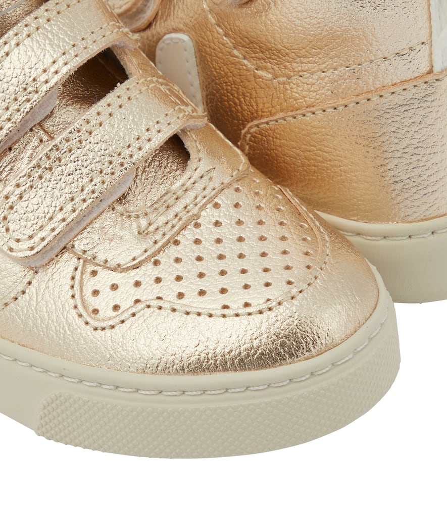 V-10 Mid metallic leather sneakers