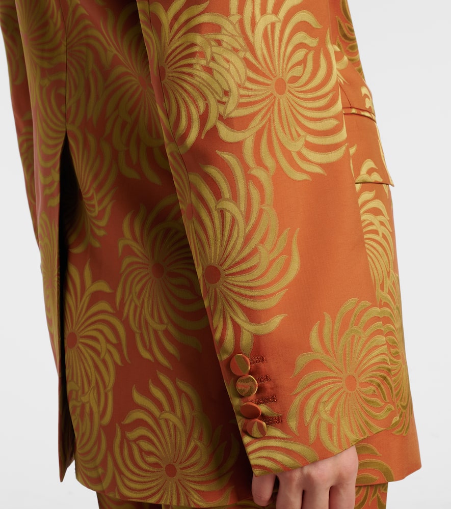 Floral jacquard blazer