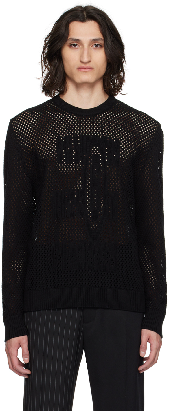 MM6 Maison Margiela Black Jacquard Sweater