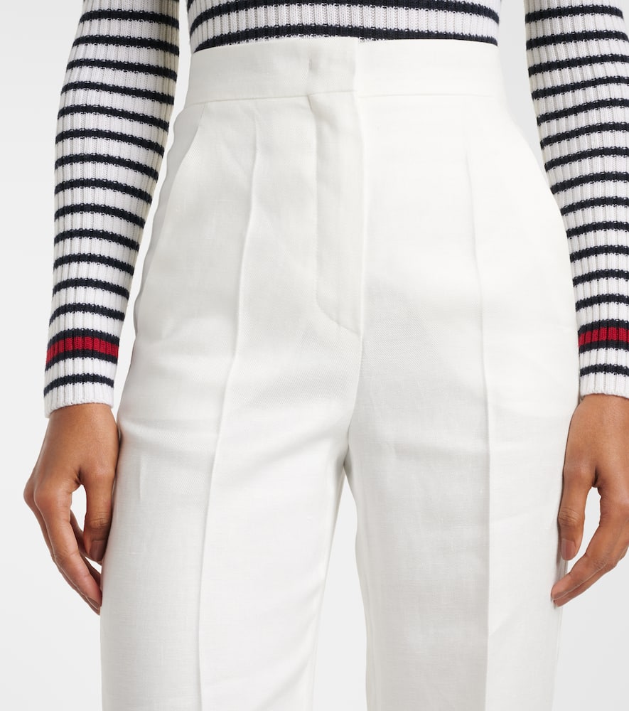 Max Mara Aversa high-rise linen wide-leg pants