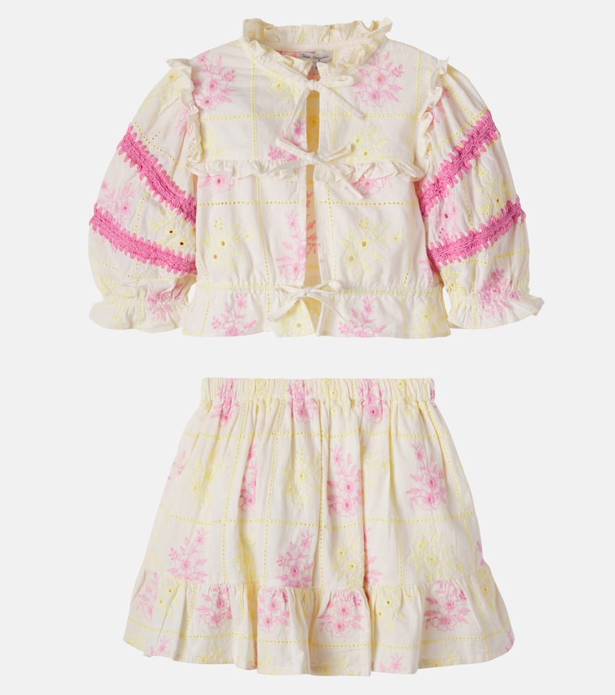 Alba cotton blouse and skirt set