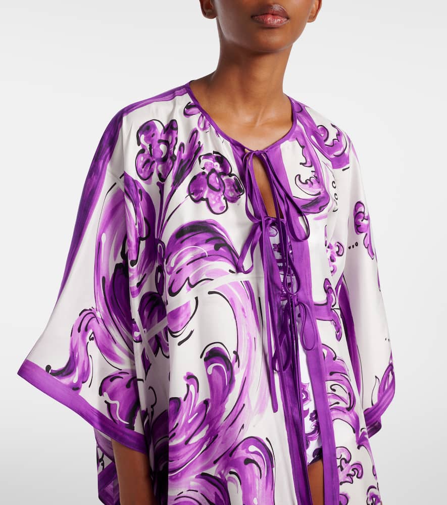 Majolica silk twill beach dress