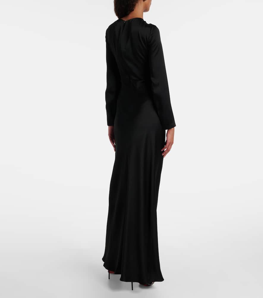 Bird satin maxi dress
