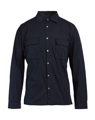 Man Shirt Midnight blue Size XL Cotton, Elastane