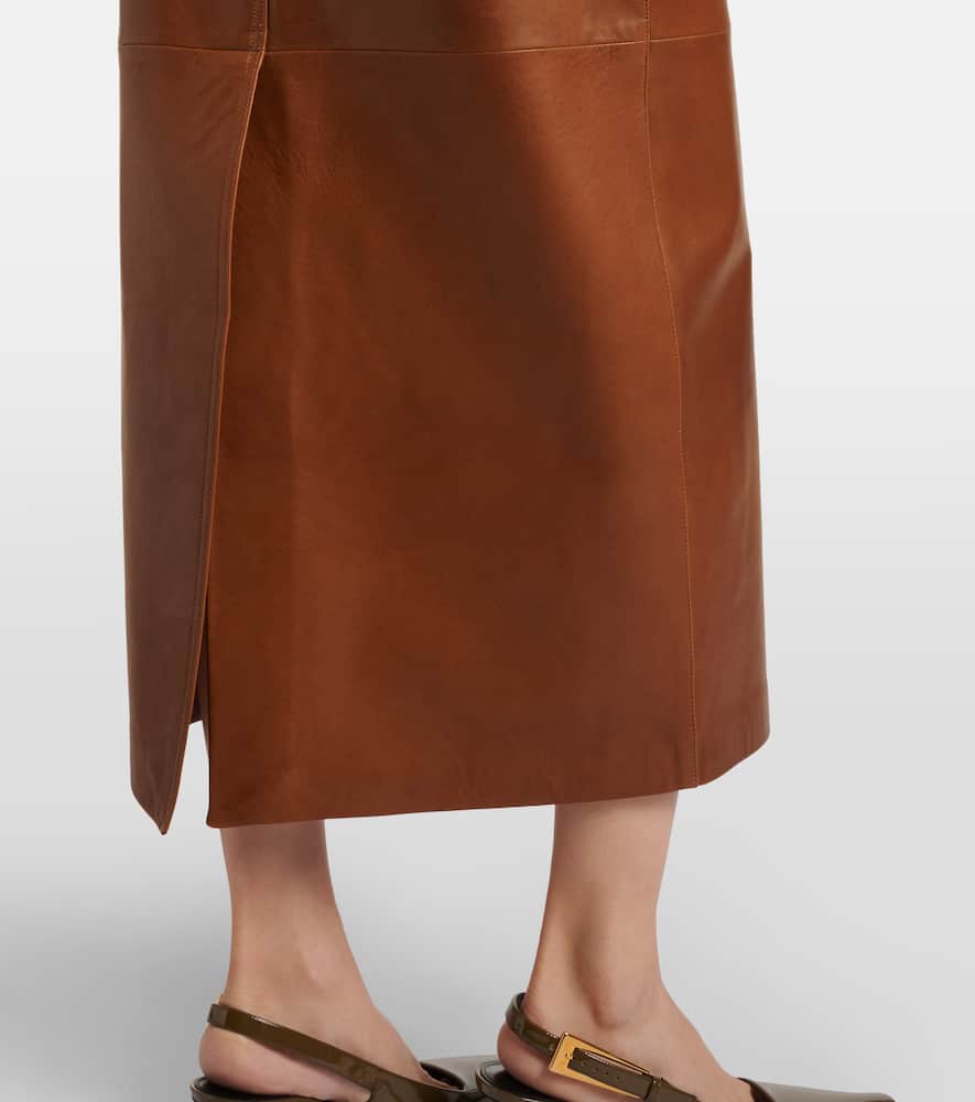 Ghalia leather pencil skirt