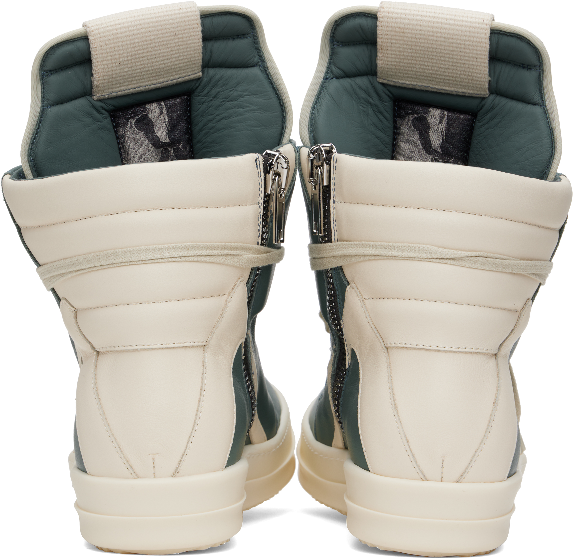 Rick Owens Blue & Off-White Hollywood Geobasket Sneakers