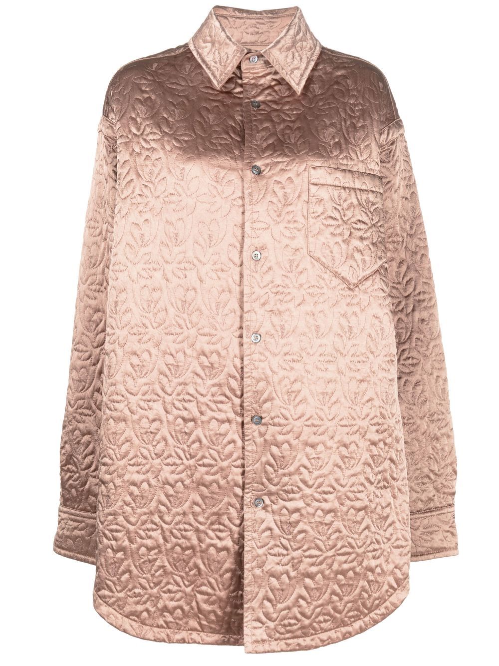 Jacquard quilted shirt - Neutrals
