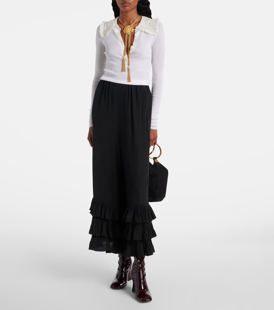 Chloé Ribbed-knit wool Henley shirt