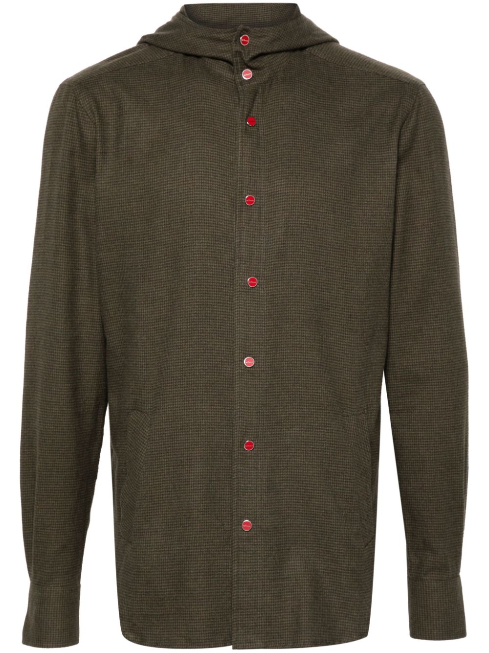 Houndstooth-pattern hoodie - Green