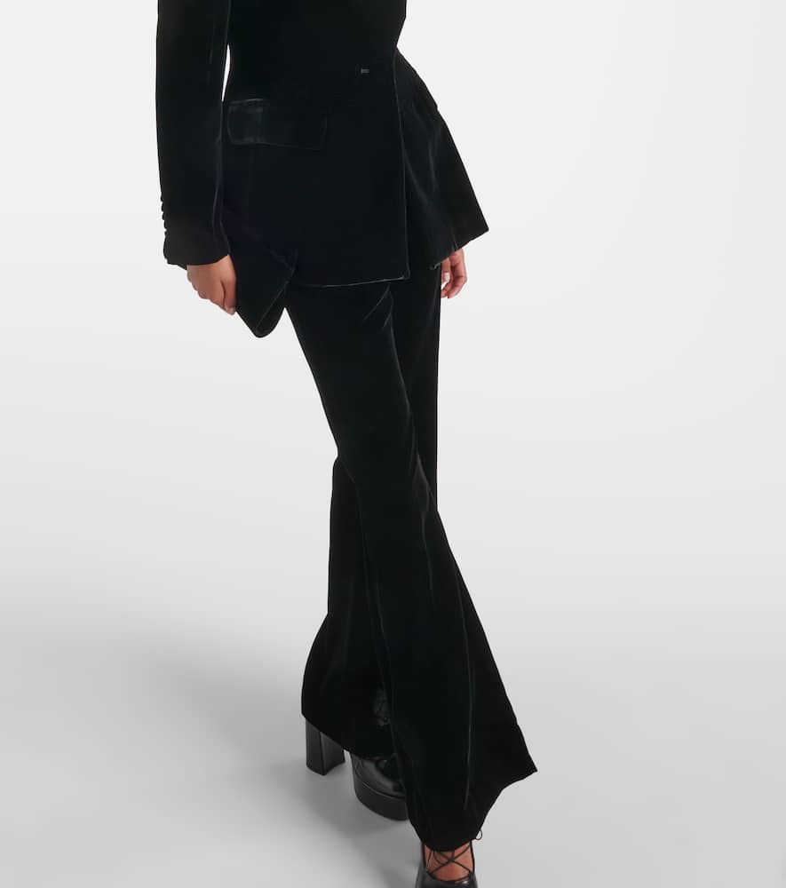 Velvet bootcut pants