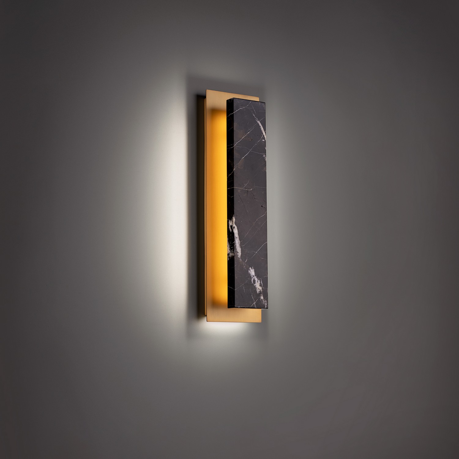 Black & Aged Brass LED Wall Sconce from the Zurich Collection