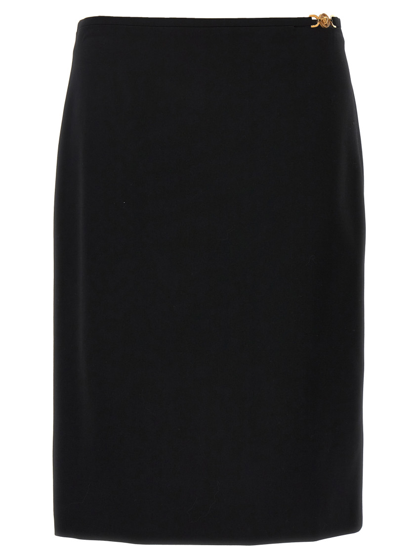 -Midi Skirt Gonne Nero-Donna