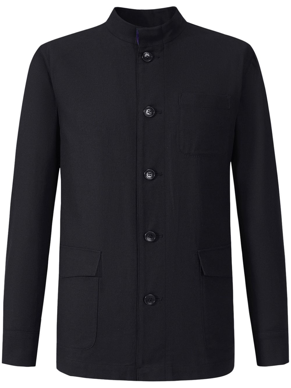 Button-up cotton jacket - Black