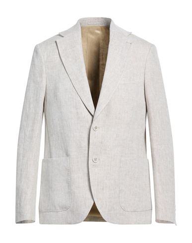Officine Générale Man Blazer Ivory Size 44 Linen