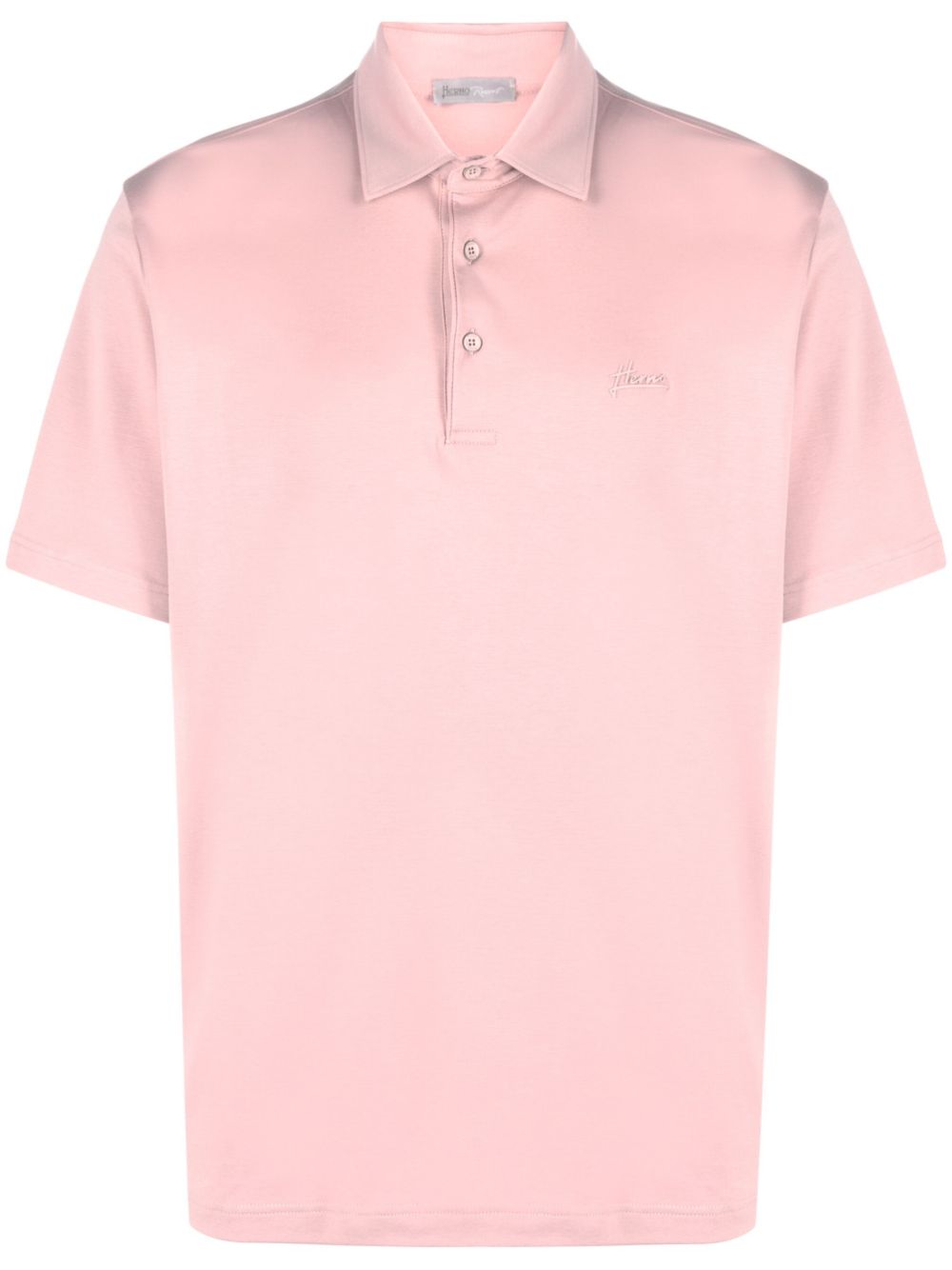 Logo-embroidered cotton polo shirt - Pink
