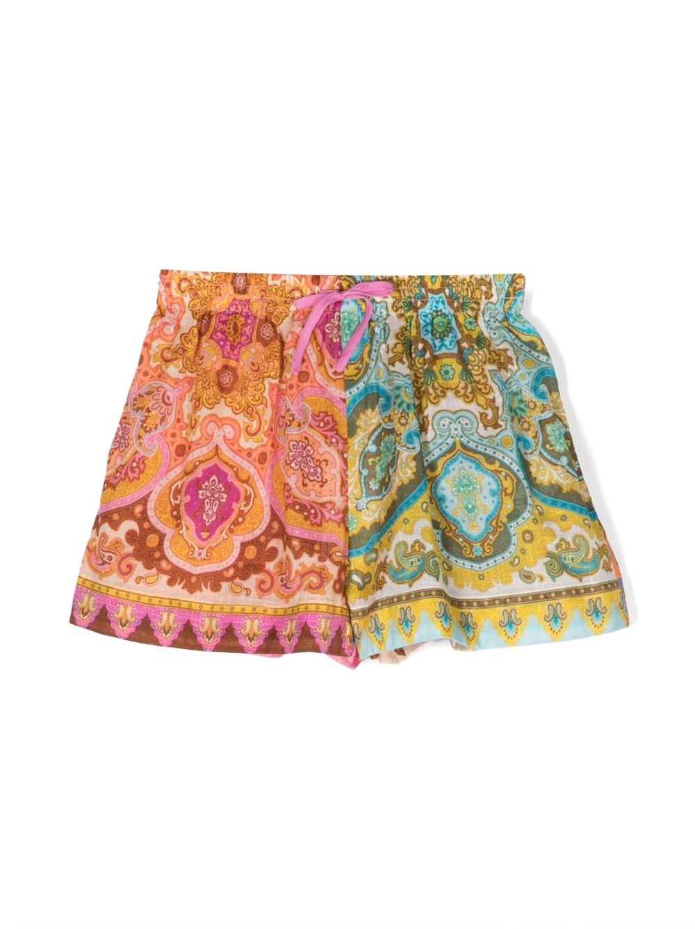 Paisley-print cotton shorts - Pink