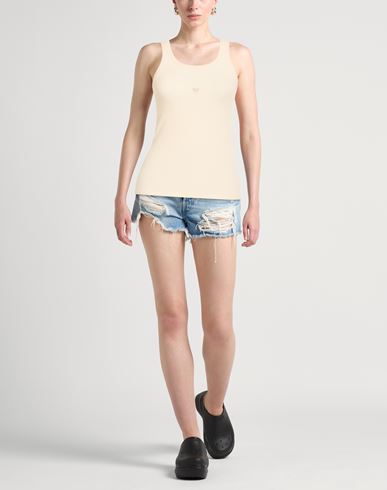 Woman Tank top Cream Size M Organic cotton, Elastane
