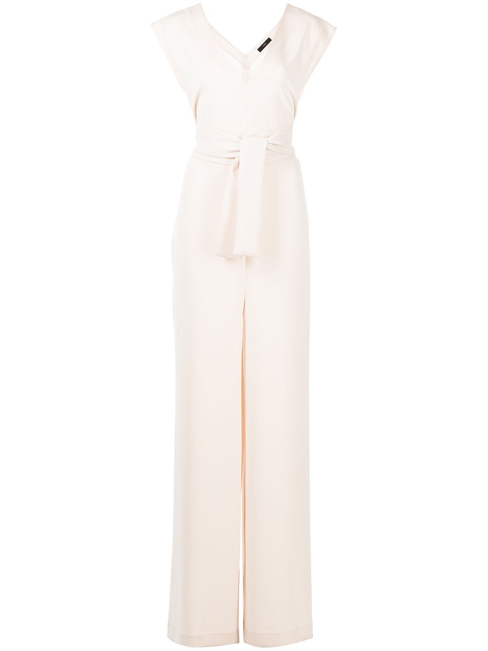 Belted V-neck jumpsuit - Neutrals