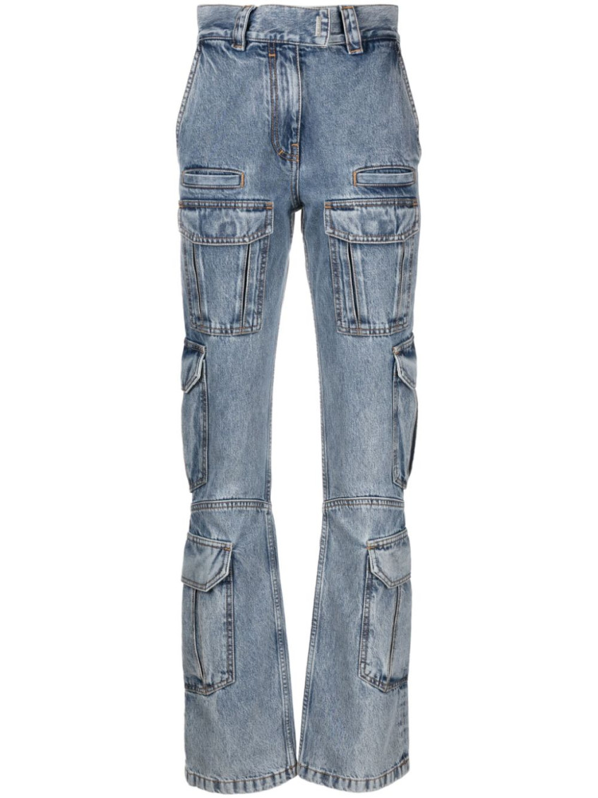 - Cargo Denim Cotton Jeans