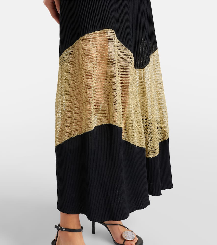 Roanne knitted lamé maxi dress