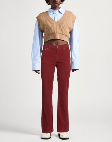 Woman Pants Brick Size 29 Cotton, Elastane