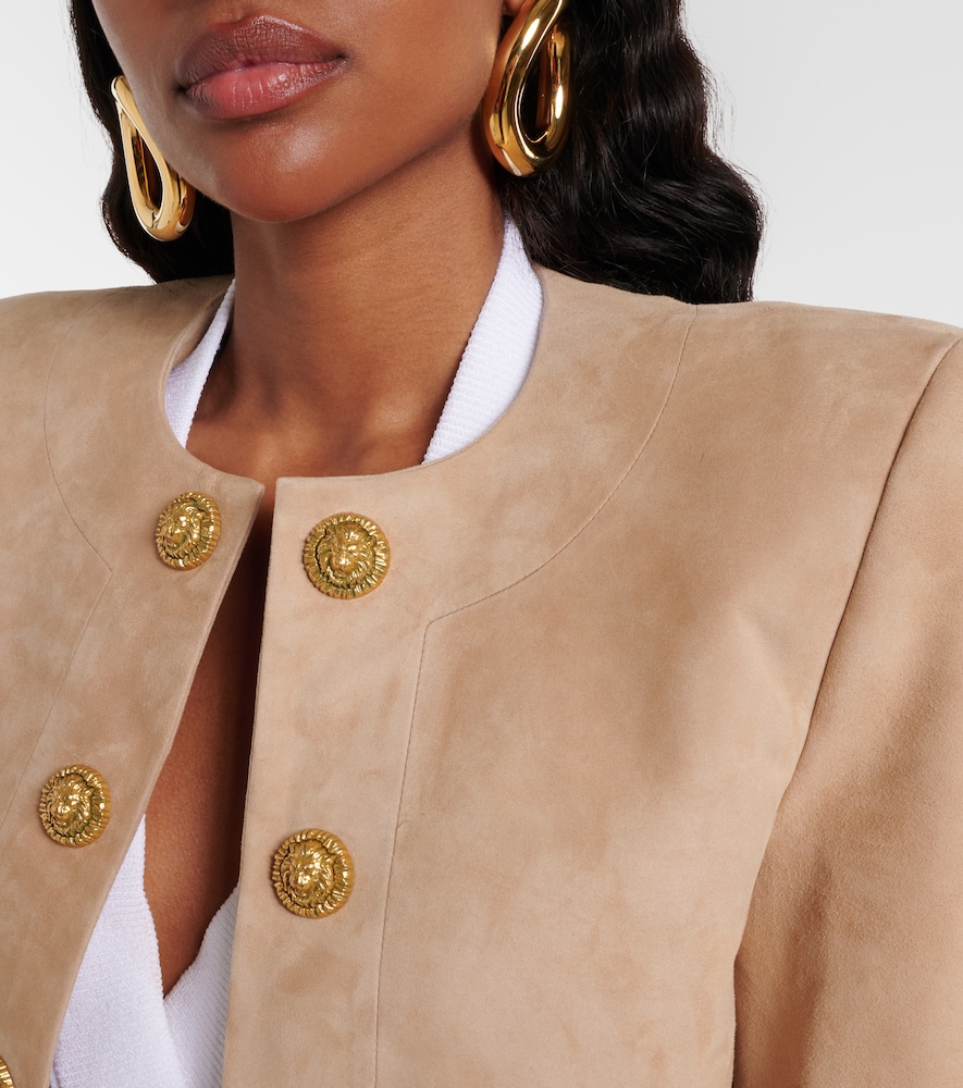 Suede cropped jacket
