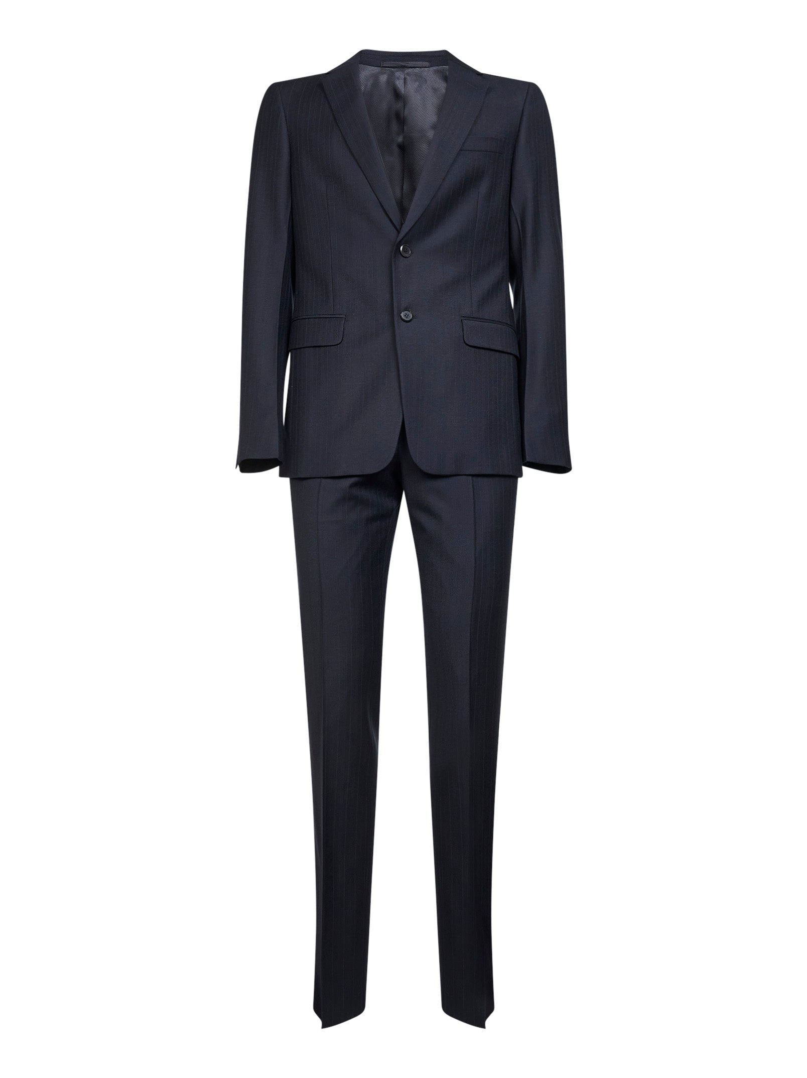 Virgin Wool & Cashmere Pant Suit — Navy