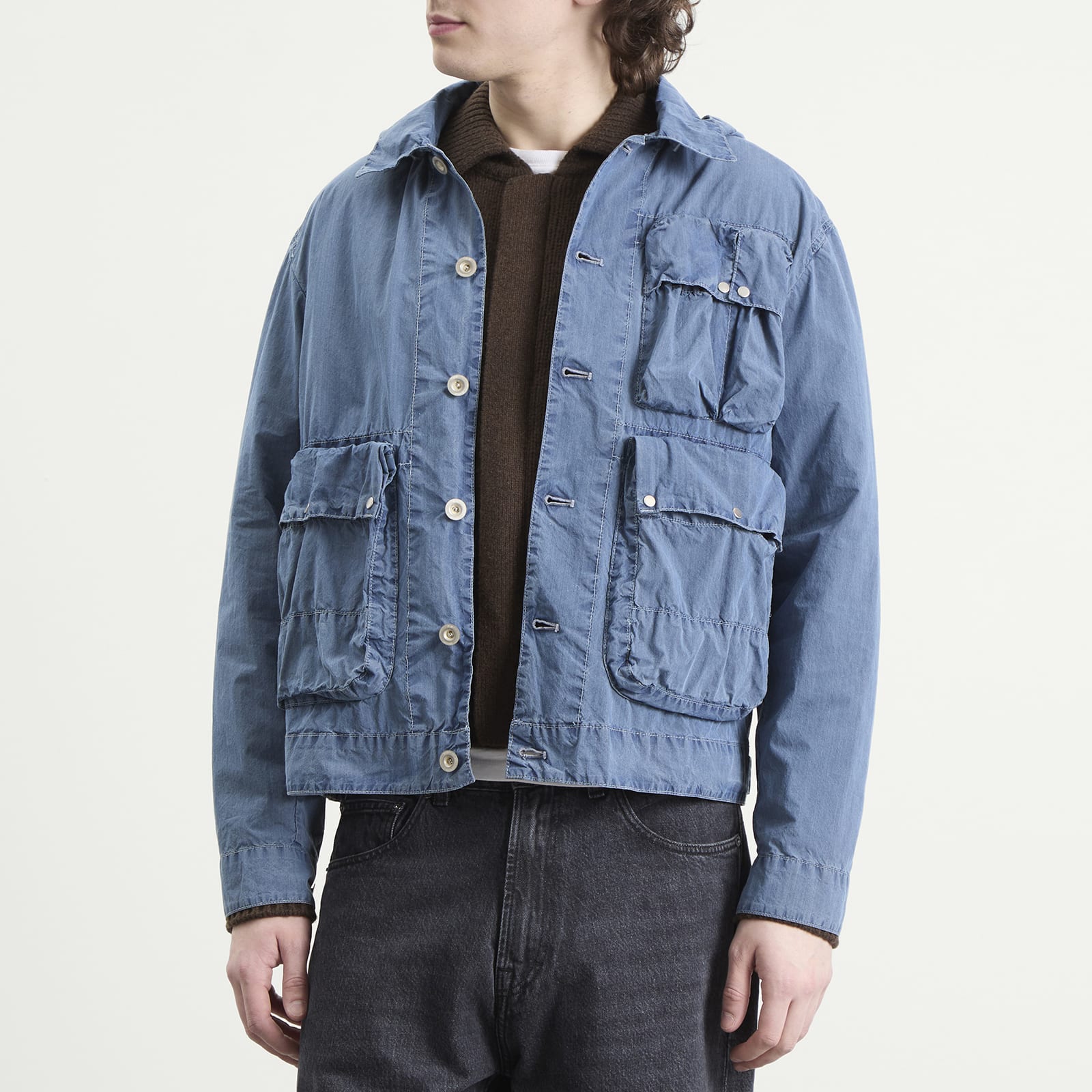 Men's 50 Fili Bleached Multi Pocket Jacket Stone Bleach