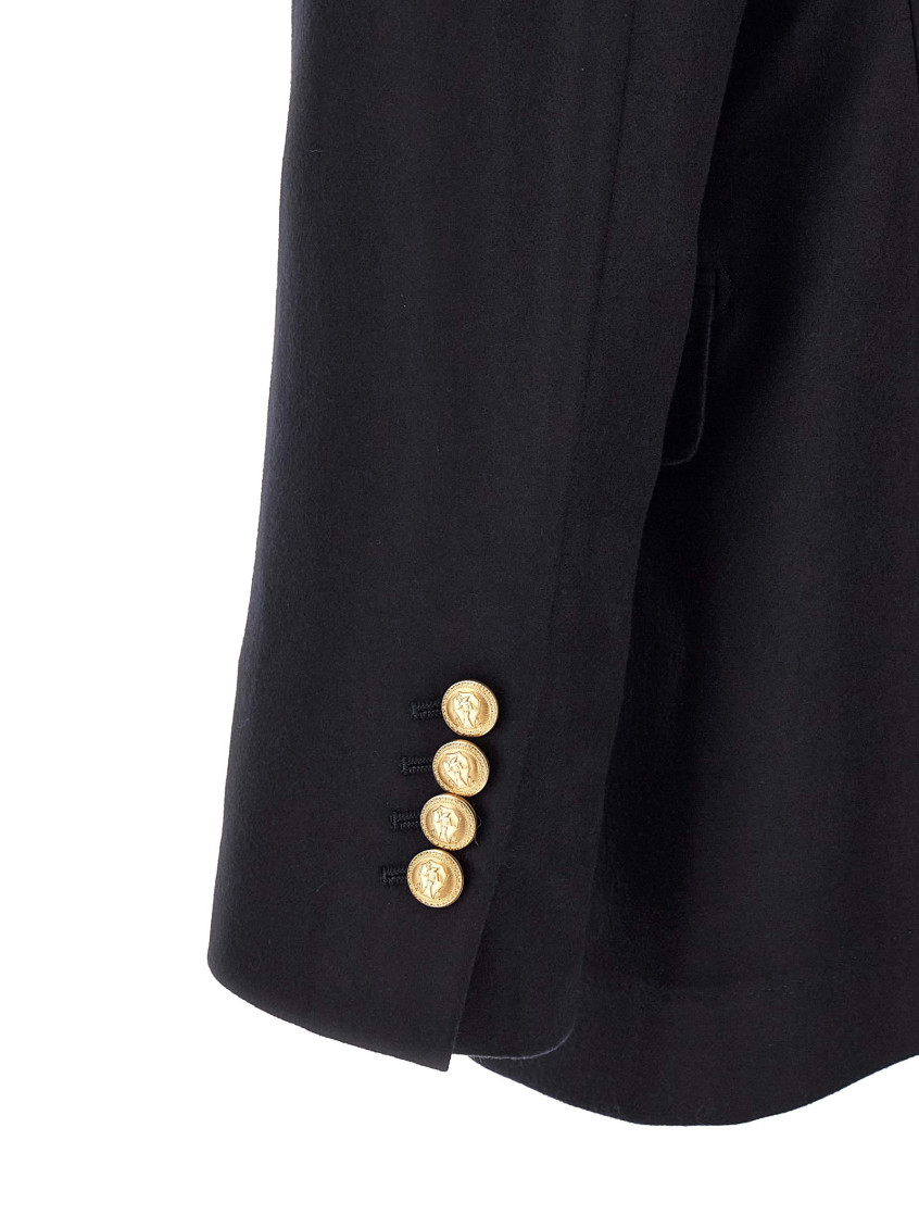 Navy Blue Peaked Lapel Blazer