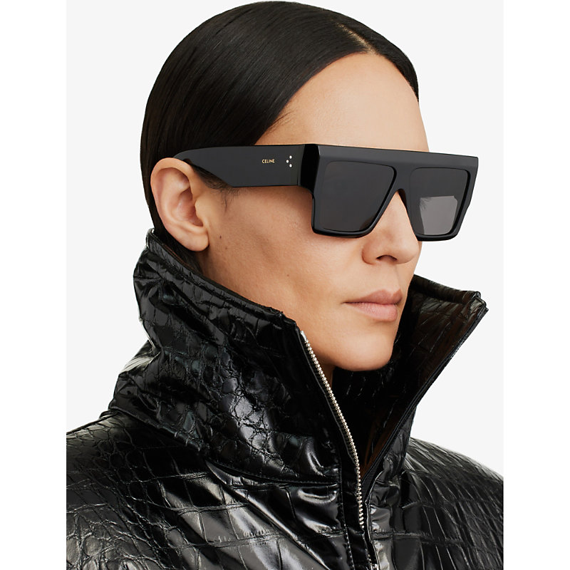Womens Black CL40092I Acetate Square-frame Sunglasses