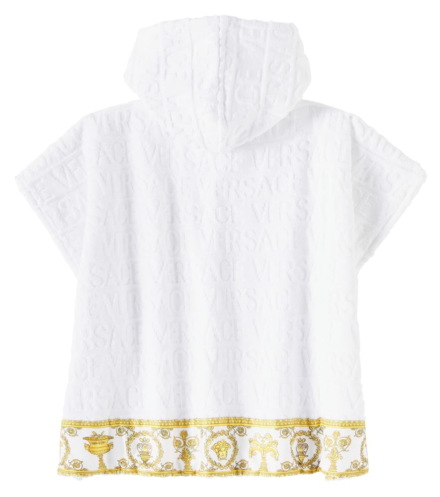 Baby Versace Allover cotton terry poncho