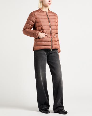 Woman Puffer Brown Size 4 Polyester, Polyamide