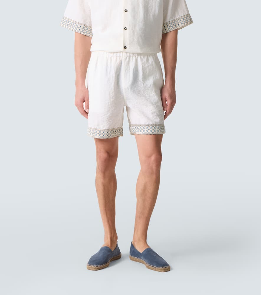 Crochet-trimmed Bermuda shorts
