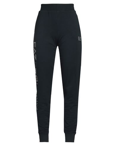 Ea7 Woman Pants Navy Size L Cotton, Elastane