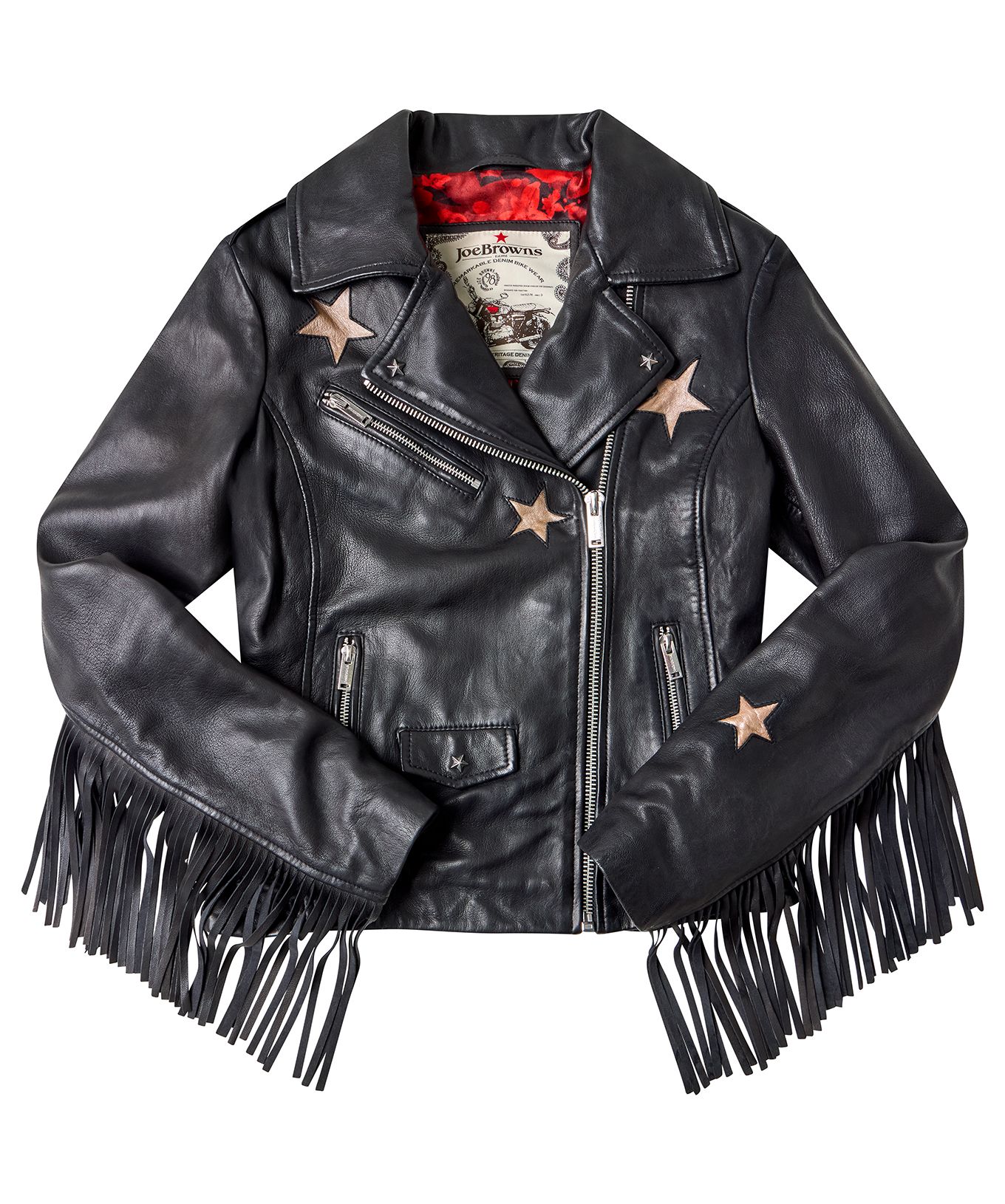 Joe Browns Statement Leather Biker Jacket In Black