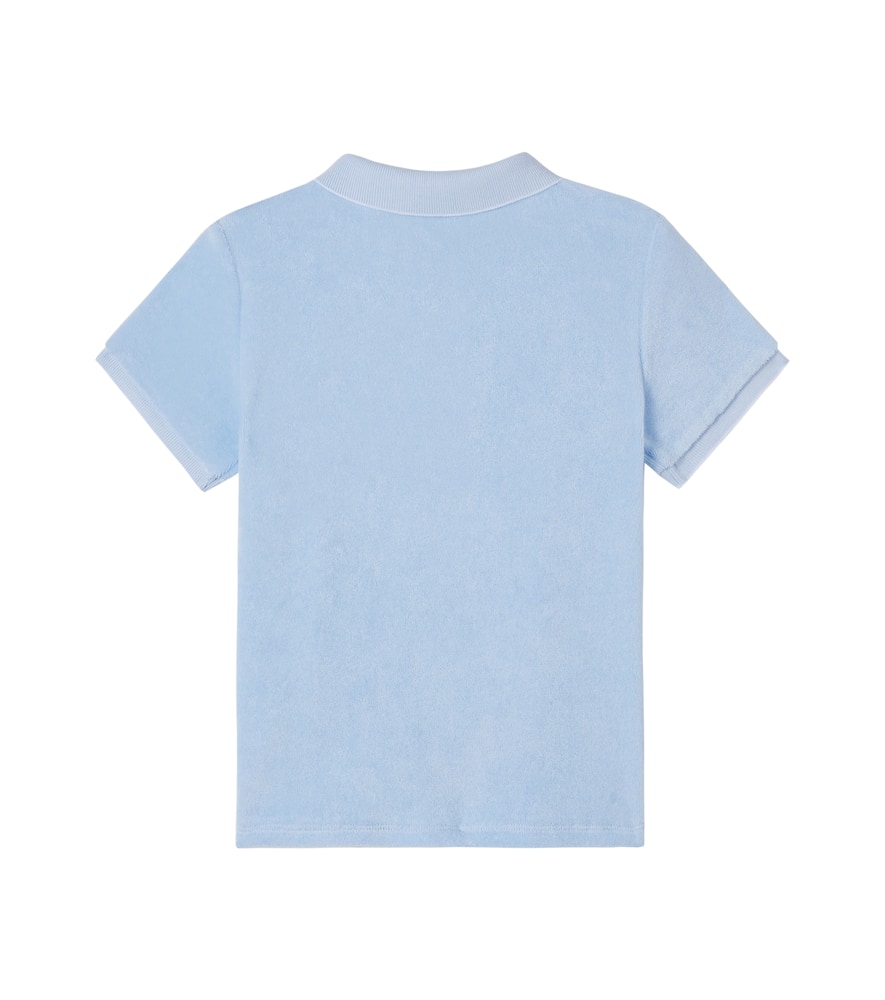Cotton-blend terry polo shirt