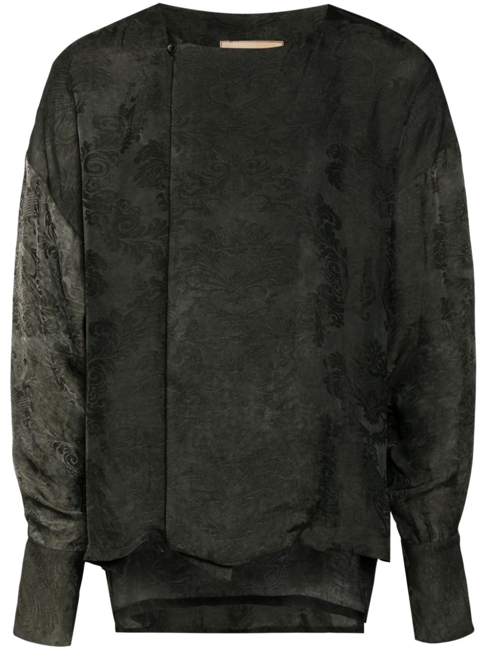 Patterned-jacquard shirt - Green
