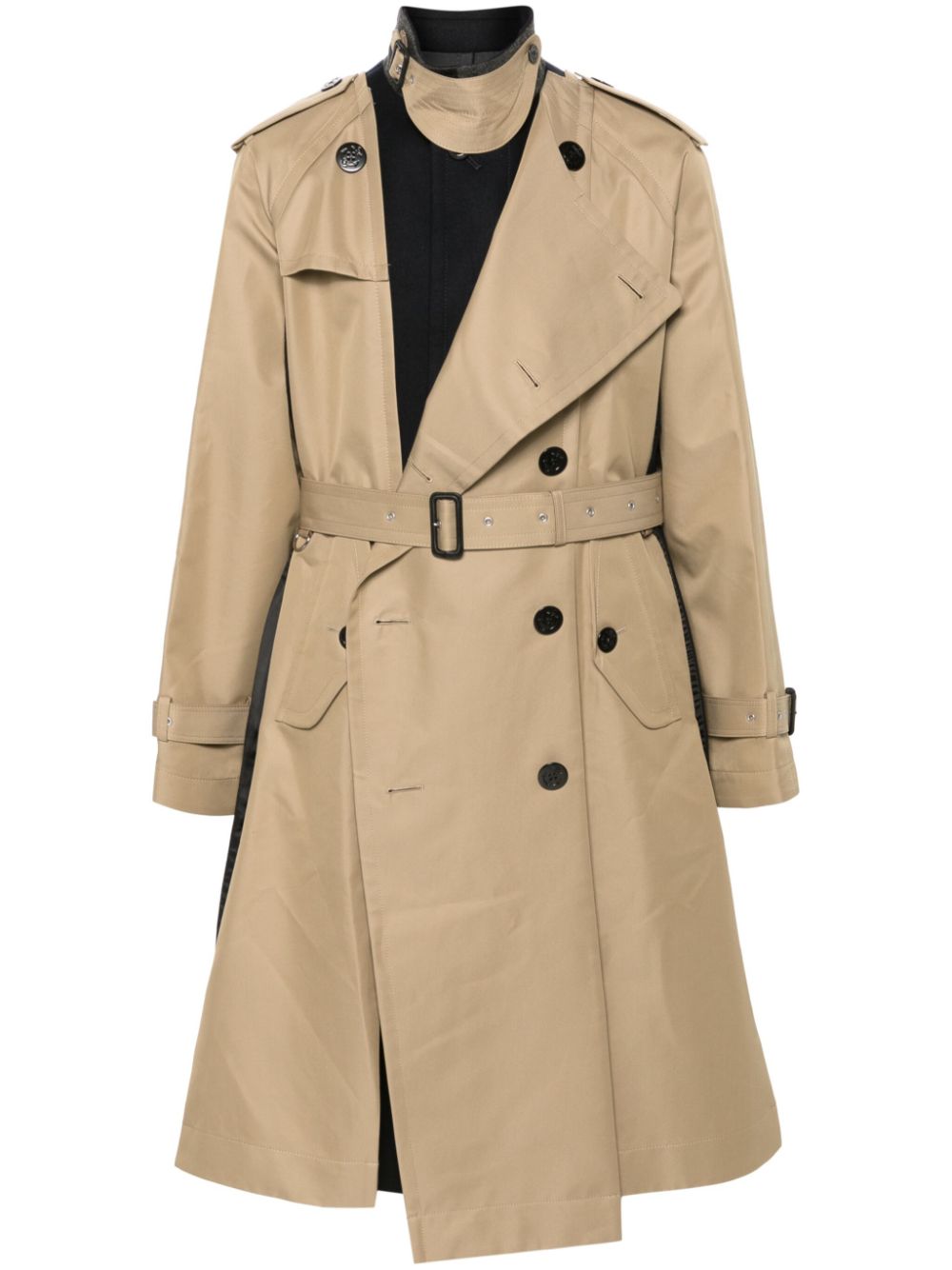 Layered trench coat - Black
