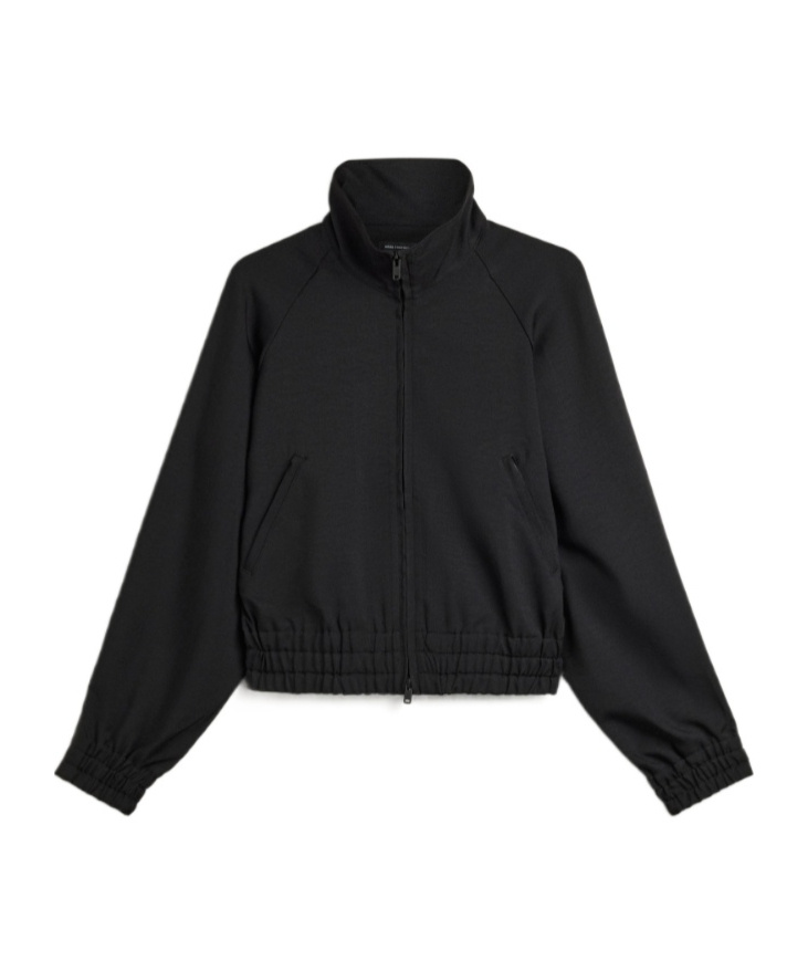 Button-detail elasticated-waist jacket