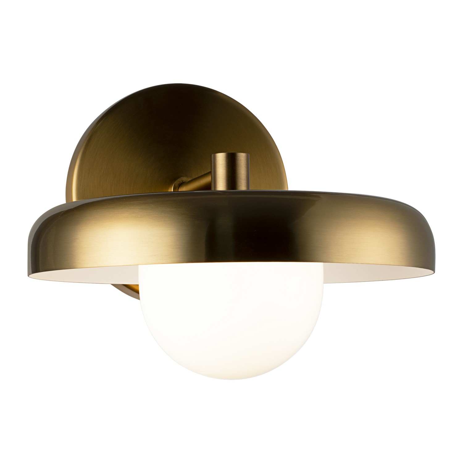 Aged Gold Brass LED Wall Sconce from the Creston Collection